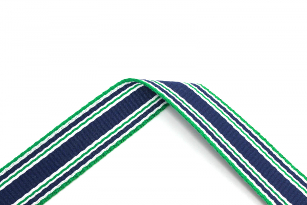 Gurtband Streifen blau/weiß/grün 30 mm (1 m)